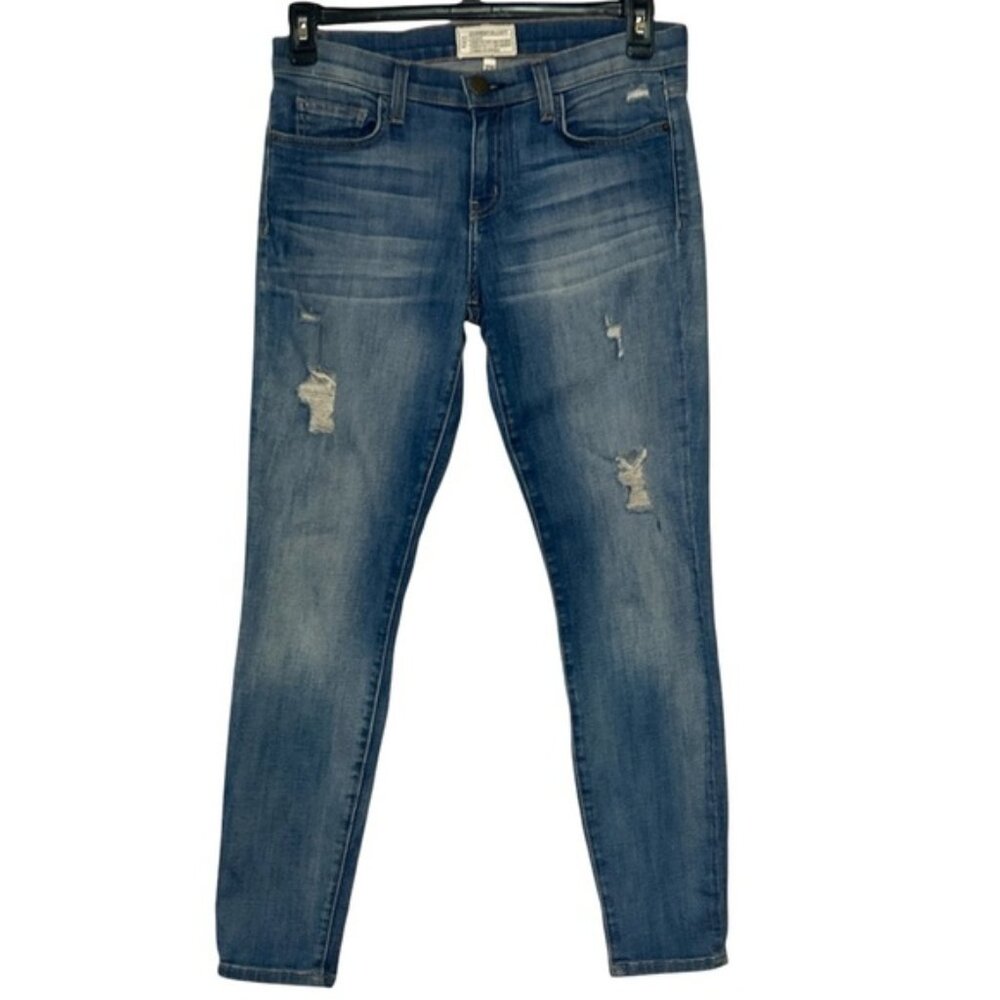 Women's New Current Elliot Stiletto Niagara Destroy Denim Jeans Size 29